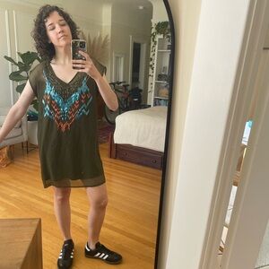 Ecote Urban Outfitters Beaded Shift Dress, Medium